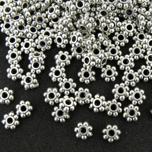Tibetan Silver Daisy Spacer Beads Flower 5mm X 2mm - 300pcs (fnsp0585d)