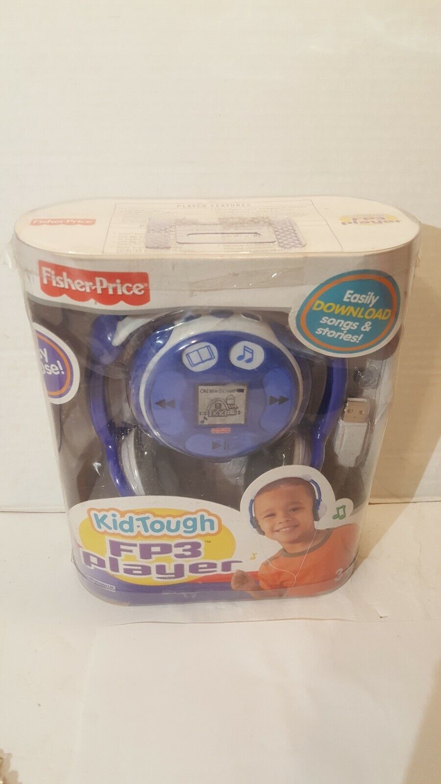 Fisher Price Kid Tough Blue Fp3 Player Easily Download Songs & Stories Open Box