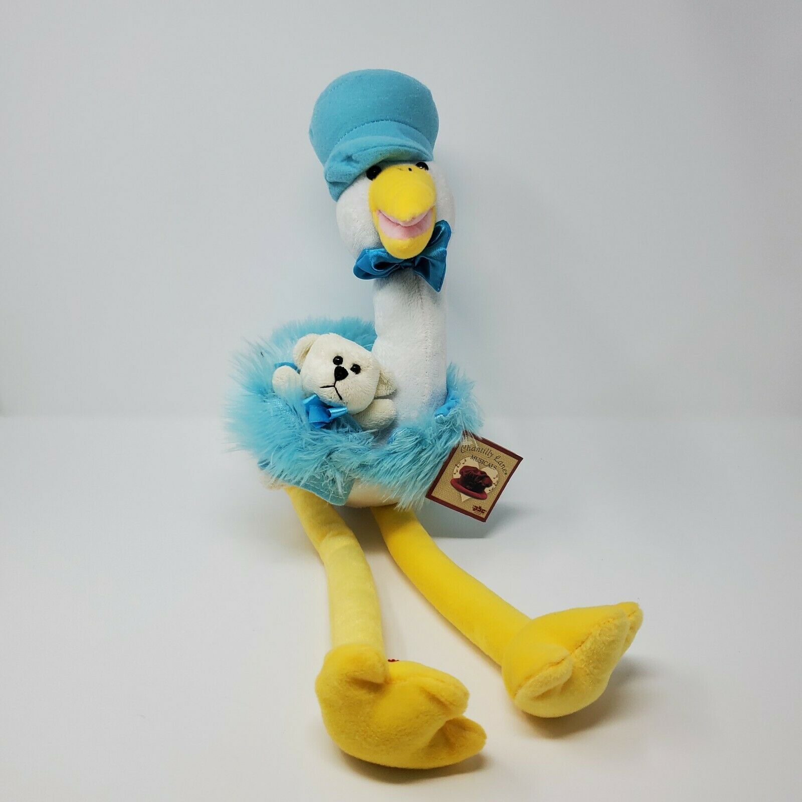 Chantilly Lane Musical Animated Singing Stork Baby Boy Delivery New With Tags