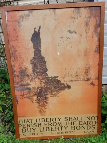 World War I Fourth Liberty Bond Original Poster-framed-joseph Pennell
