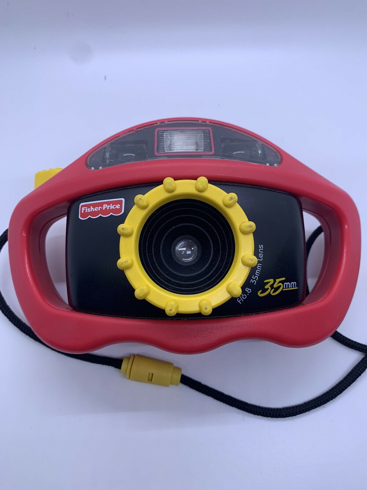 Fisher Price Perfect Shot 35 Mm Kids Camera 1997 Red & Yellow With Strap & Key
