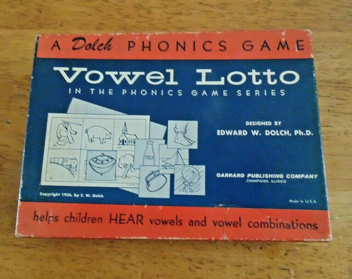 Vintage 1956 Vowel Lotto Game