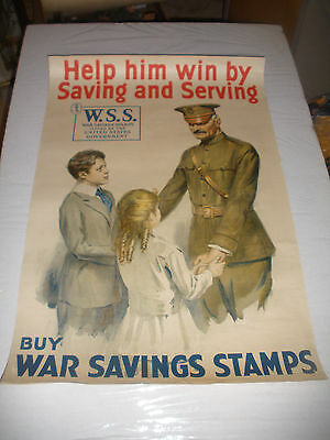 American Wwl War Savings Stamps Poster, Circa 1918