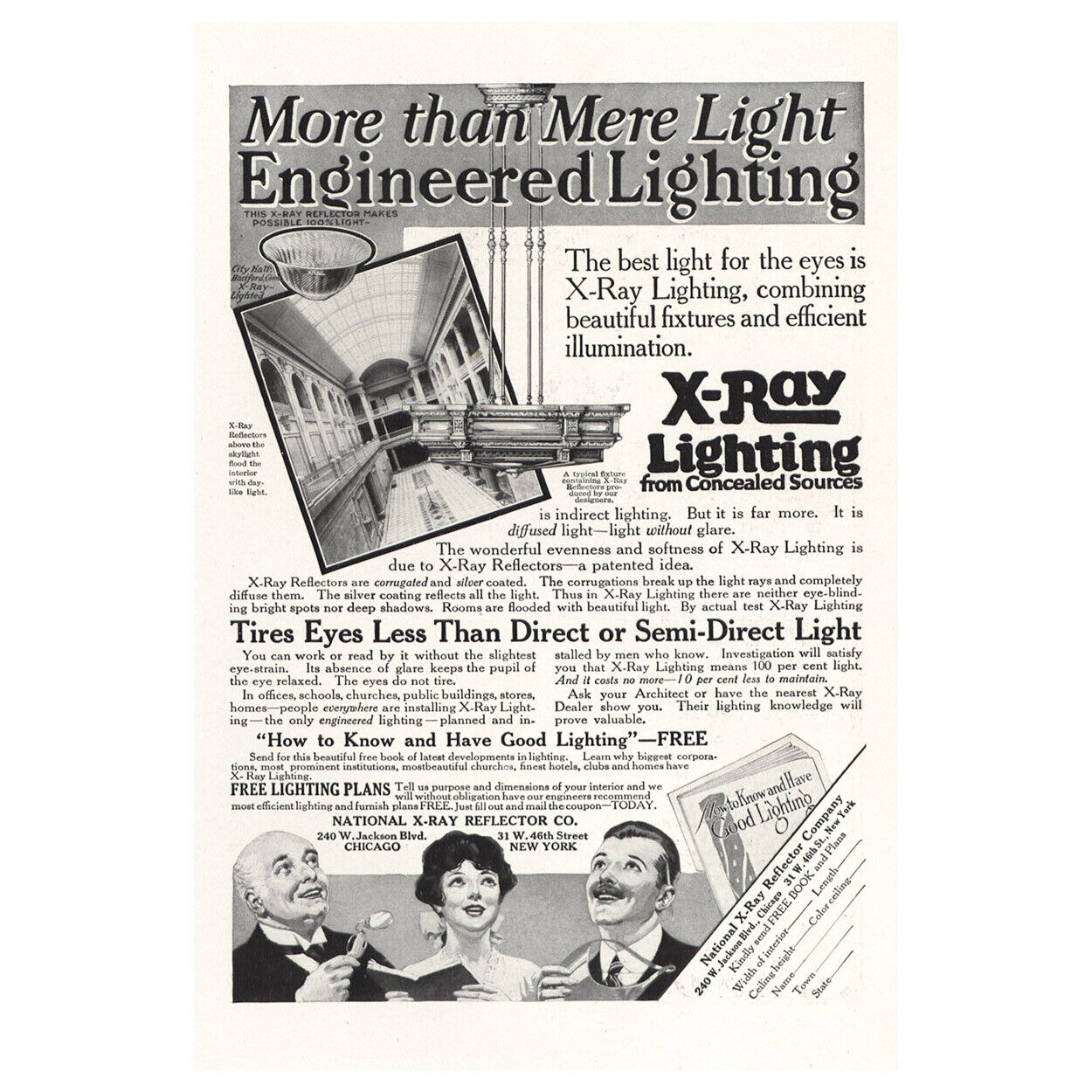 1917 Xray Lighting: More Than Mere Light Engineered Lighting Vintage Print Ad