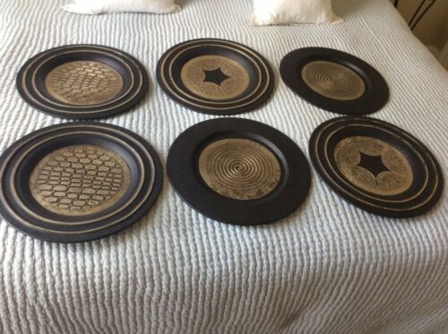 Vintage Metal Decorative Wall Hanging Plates Table Or Shelf Mounting