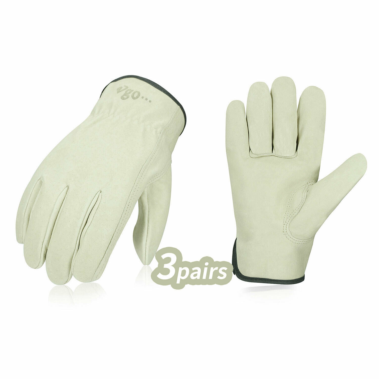 Vgo 1/2/3pairs Pigskin Leather Work Gloves Men,outdoor Driving Gloves(pa9501)