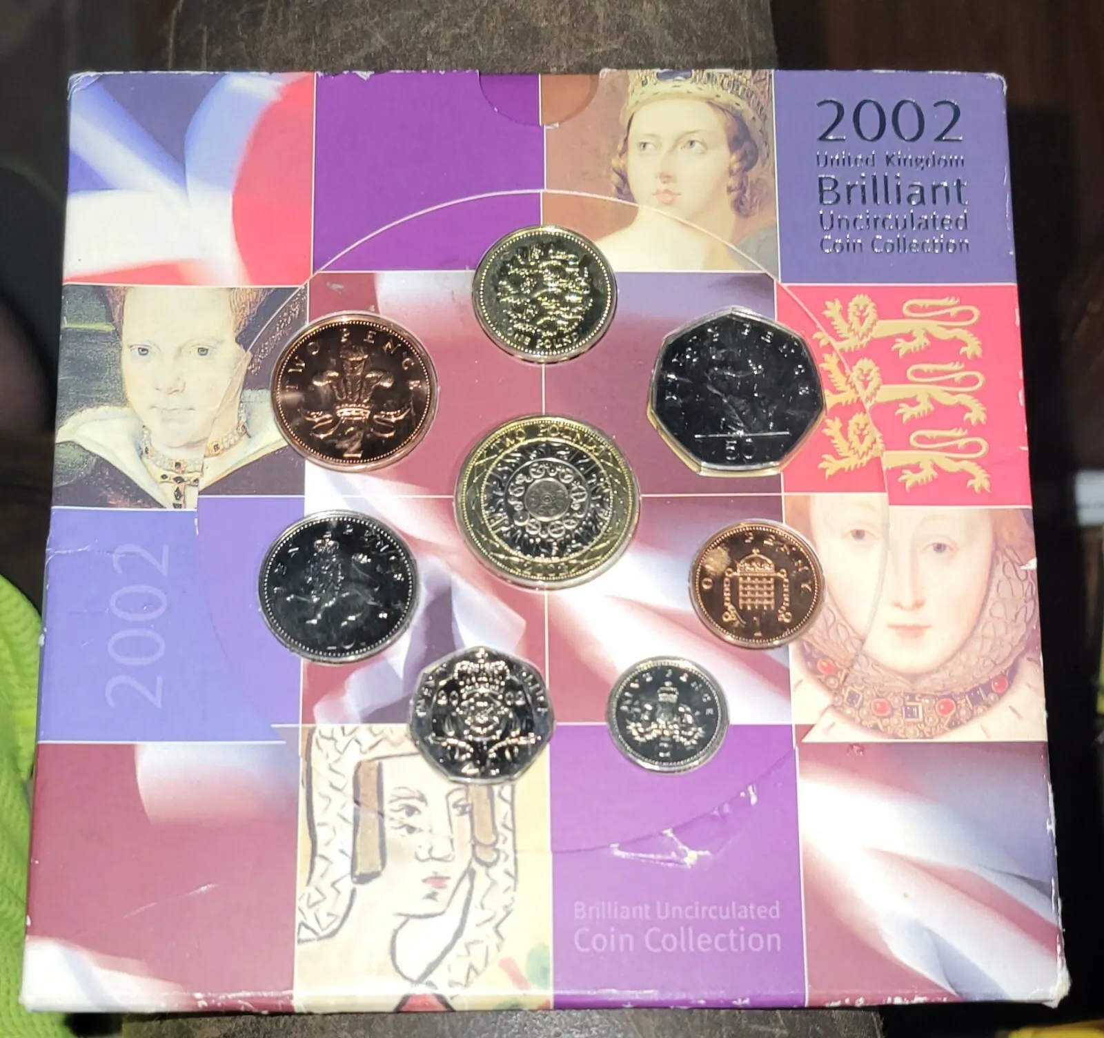 2002 United Kingdom Brilliant Uncirculated Coin Collection In Original Packaging