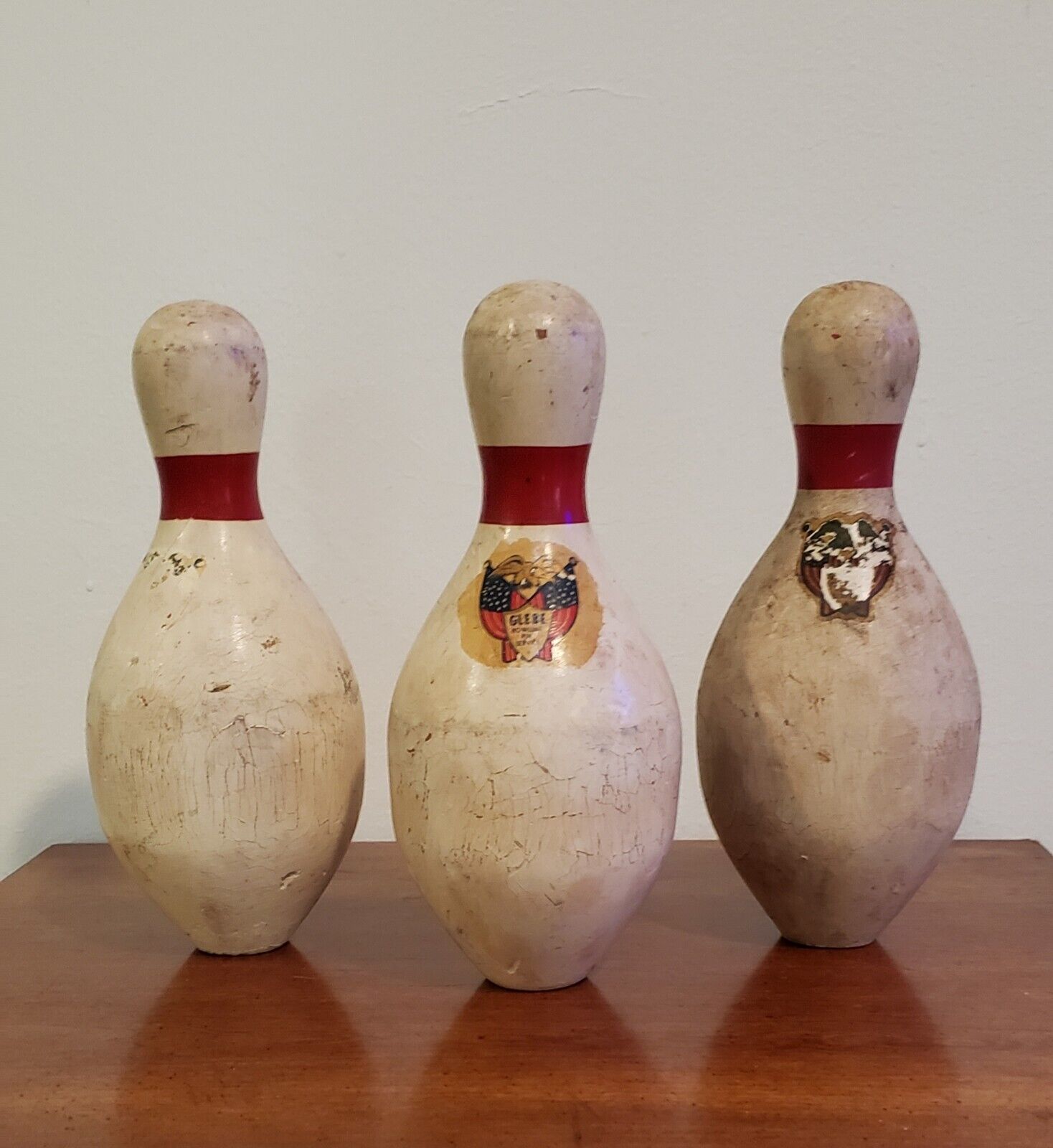 3 Vintage Bowling Pins