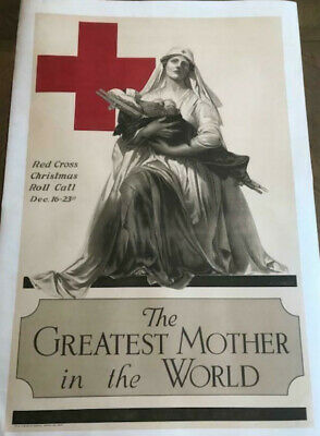 World War 1 Red Cross Nurse Greatest Mother Large Propaganda Military Poster