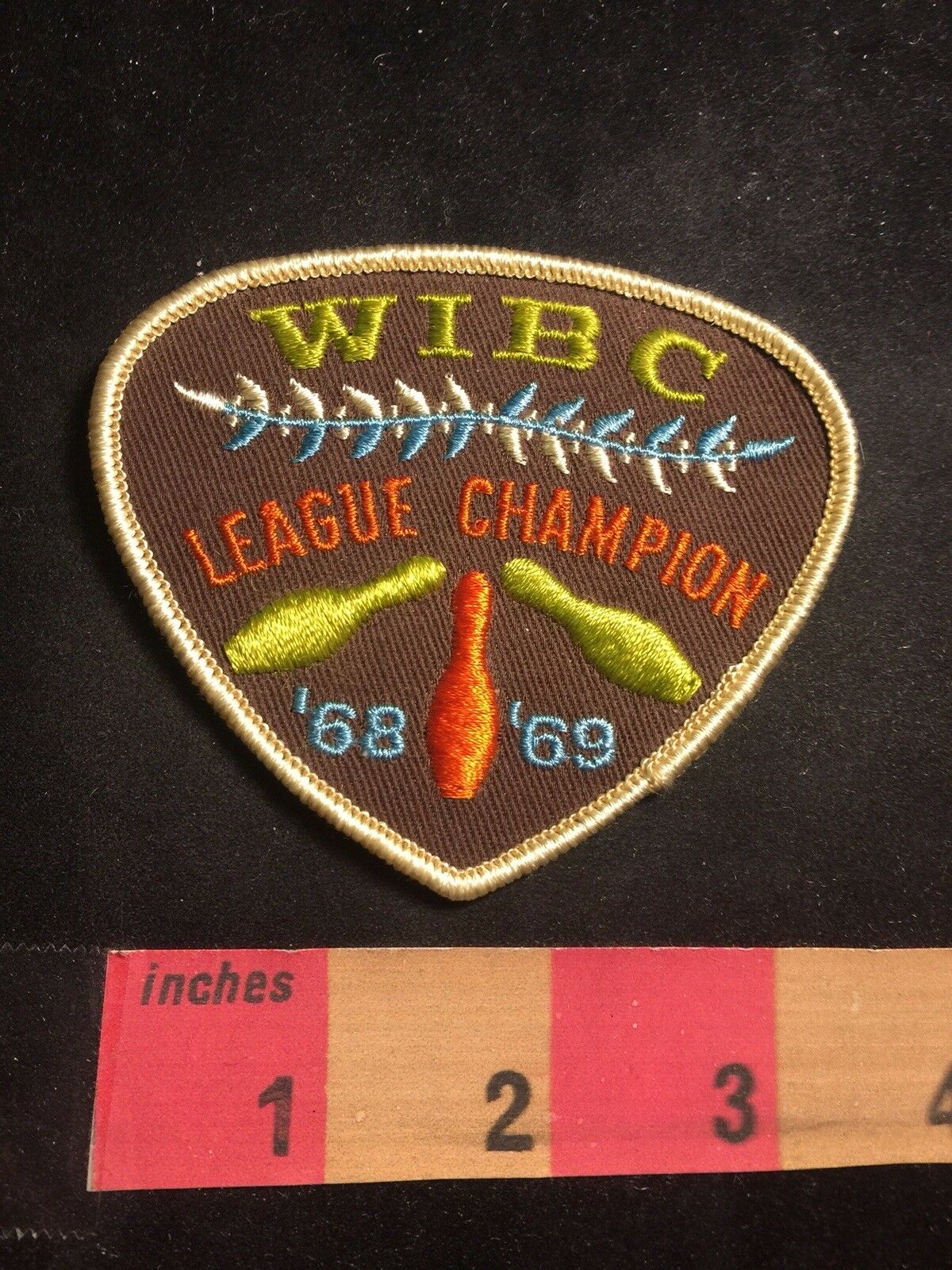 Vintage 1968-1969 Wibc League Champion Bowler Patch Bowling Award 80c1