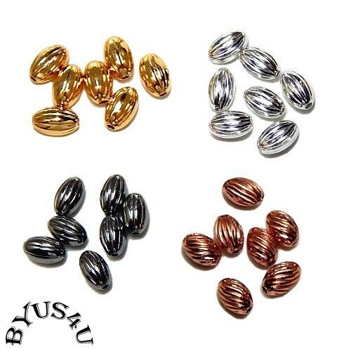 Spacer Beads Oval Corrugated 5x3mm Choose Plating 100pc