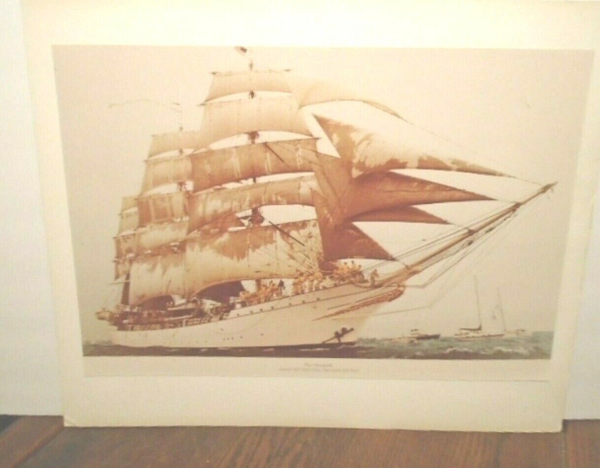 Rare 4 Vintage 1976 Prints Tall Ships Danmark Amerigo Esmeralda Goreh, Baltimore