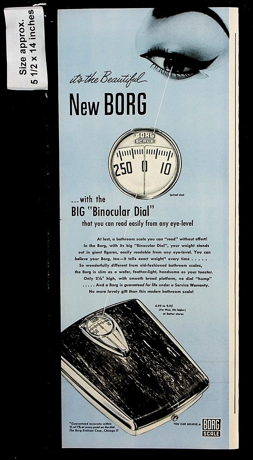 1943 New Borg Big Binocular Dial Bathroom Scale Home Vintage Print Ad 37780