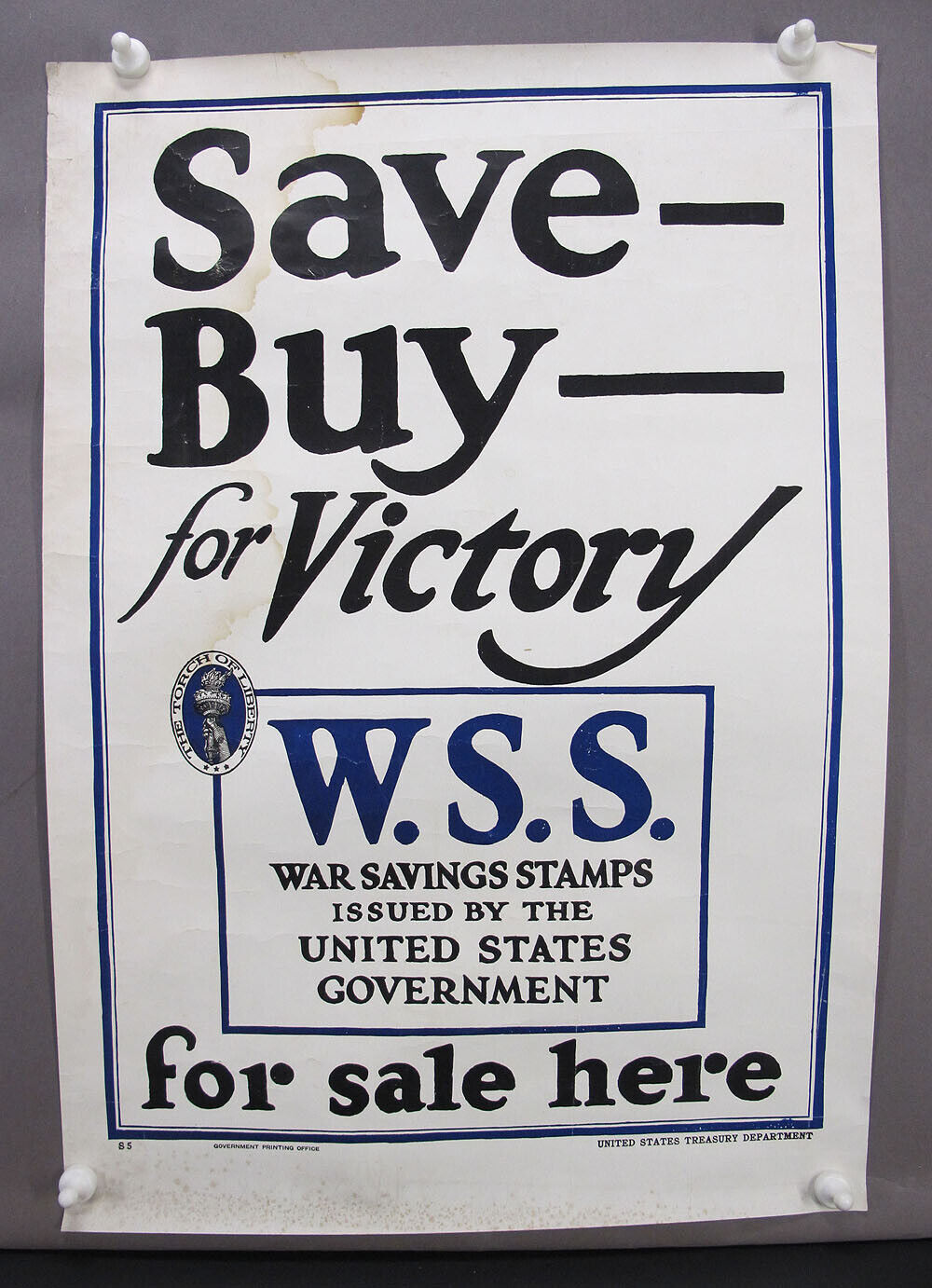 Orig 1917 Ww1/wwi Save Buy For Victory W.s.s. War Savings Stamps Poster Yqz