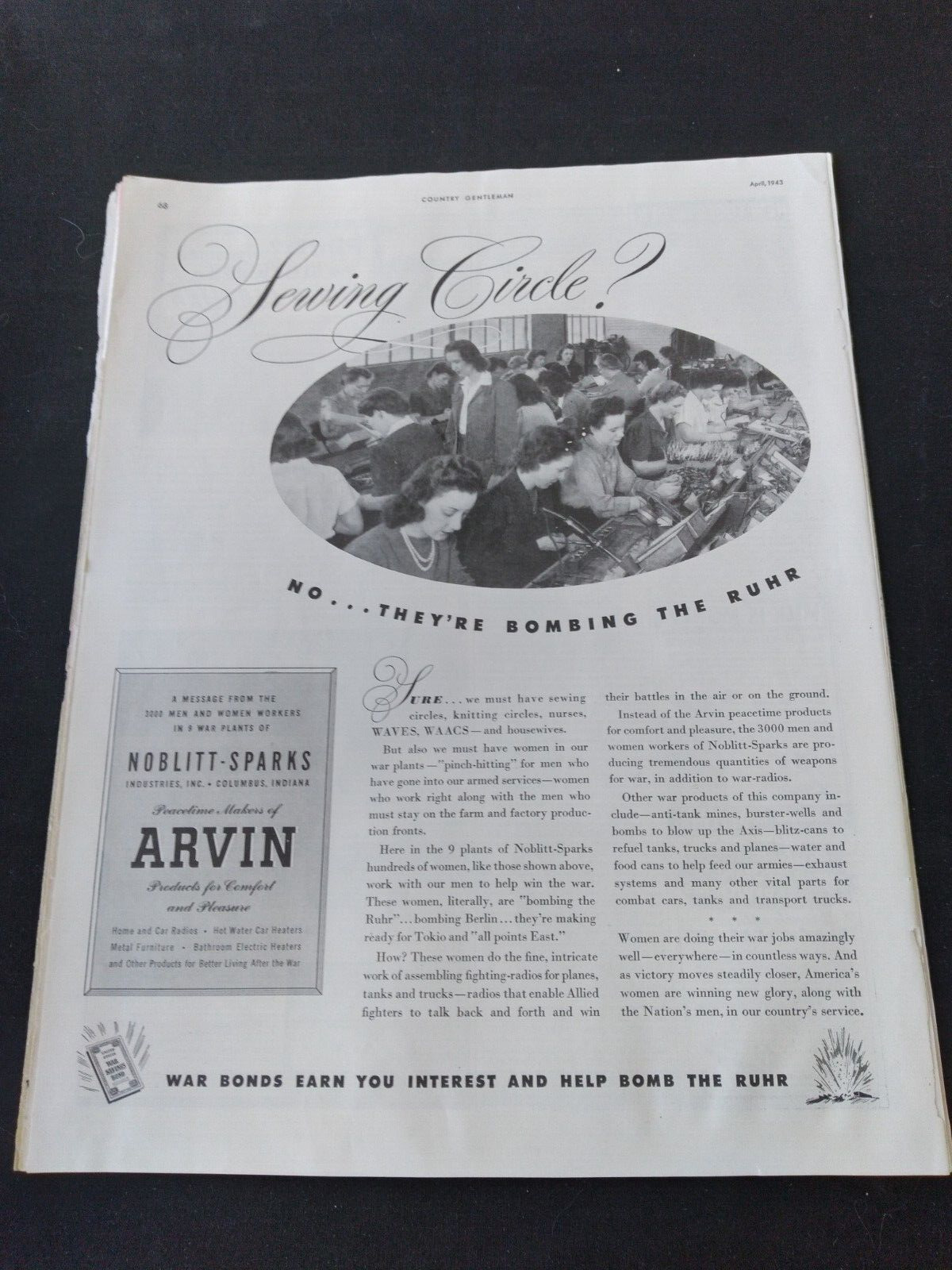 1943 Arvin Products For Comfort And Pleasure Vintage Ad Serving Circle