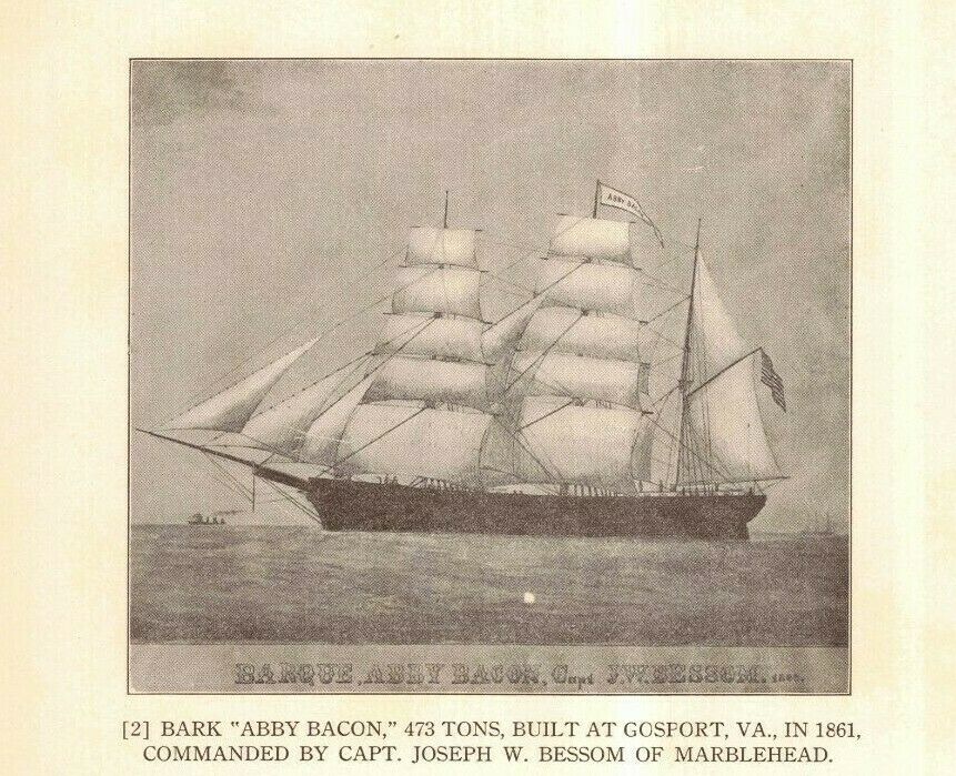 1922 Nautical Lithograph Abby Bacon & Albers Ships 2r1-96